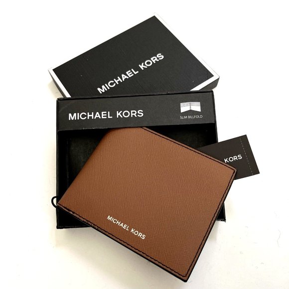Michael Kors Slim Brown Billfold Wallet Gift Boxed 86F2SANF5V Embossed Logo - Picture 2 of 7